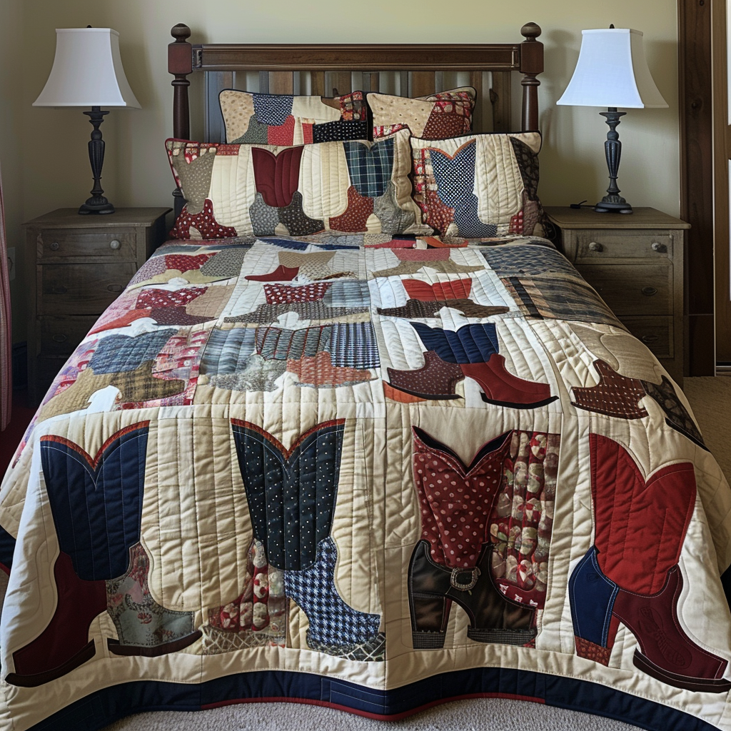 Cowboy Boot TAI251124098 Quilt Bedding Set