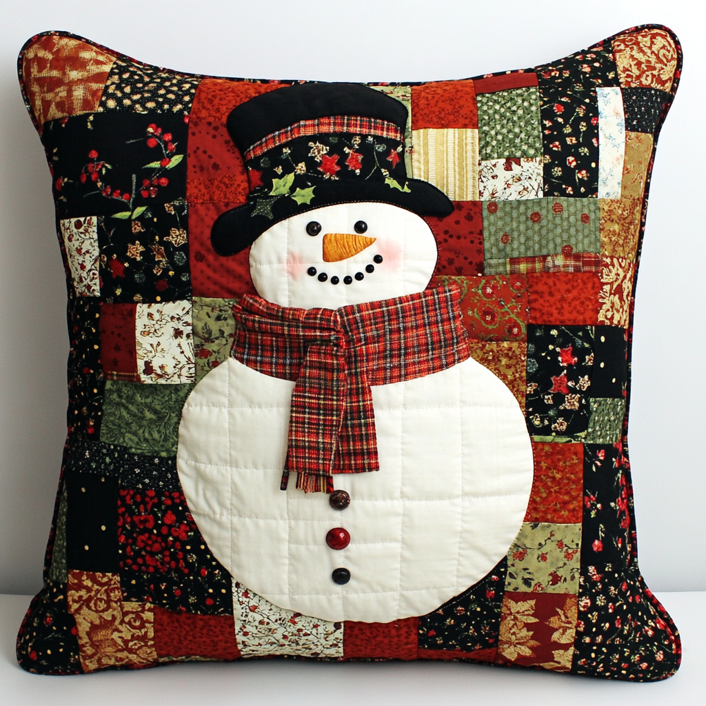 Christmas Snowman TAI130824245 Quilted Pillow Case