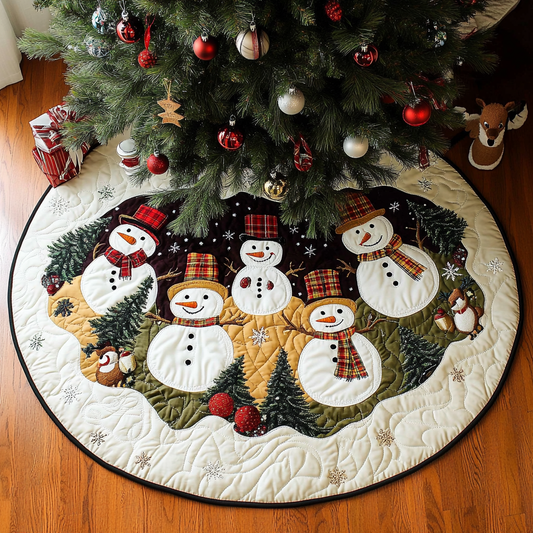 Christmas Snowman TAI141124327 Quilted Tree Skirt