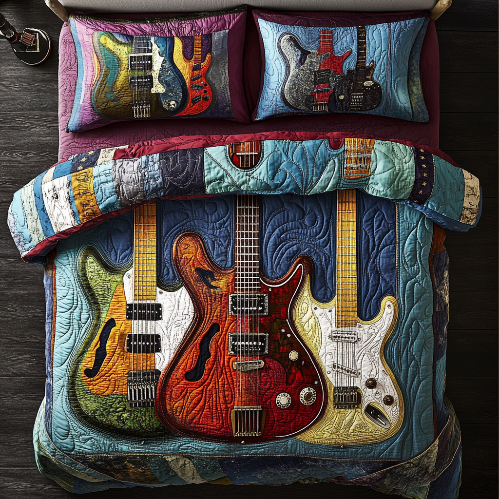 Guitar TAI181024129 Quilt Bedding Set