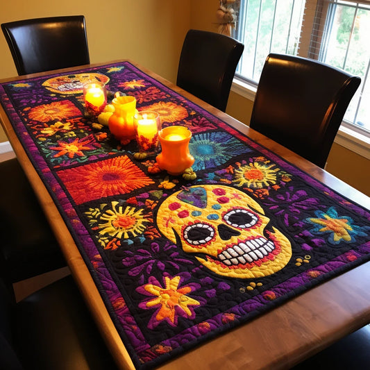 Sugar Skull TAI260224317 Quilted Table Runner