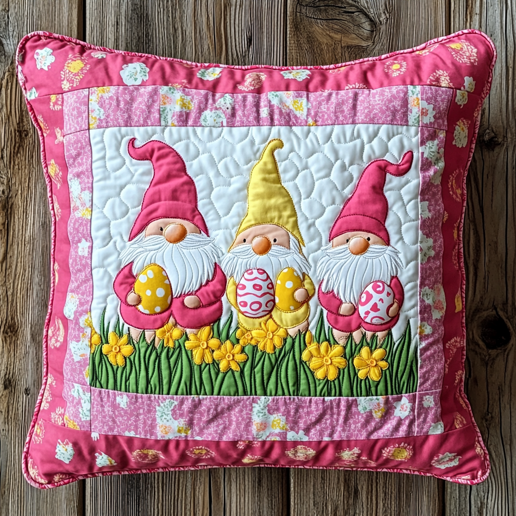 Easter Gnome DAI090125356 Quilted Pillow Case