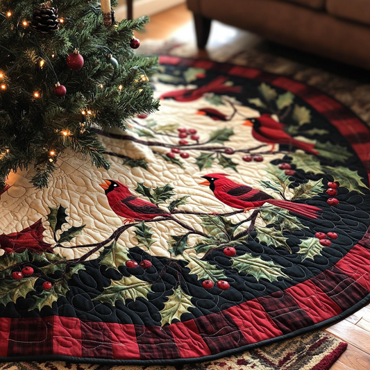 Christmas Cardinal TAI091024306 Quilted Tree Skirt