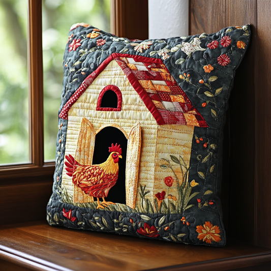 Chicken Coop DAI150125150 Quilted Pillow Case