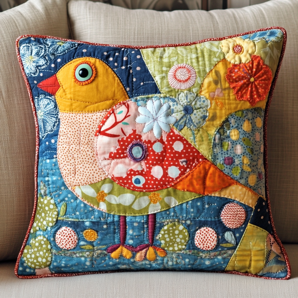 Bird TAI130824213 Quilted Pillow Case