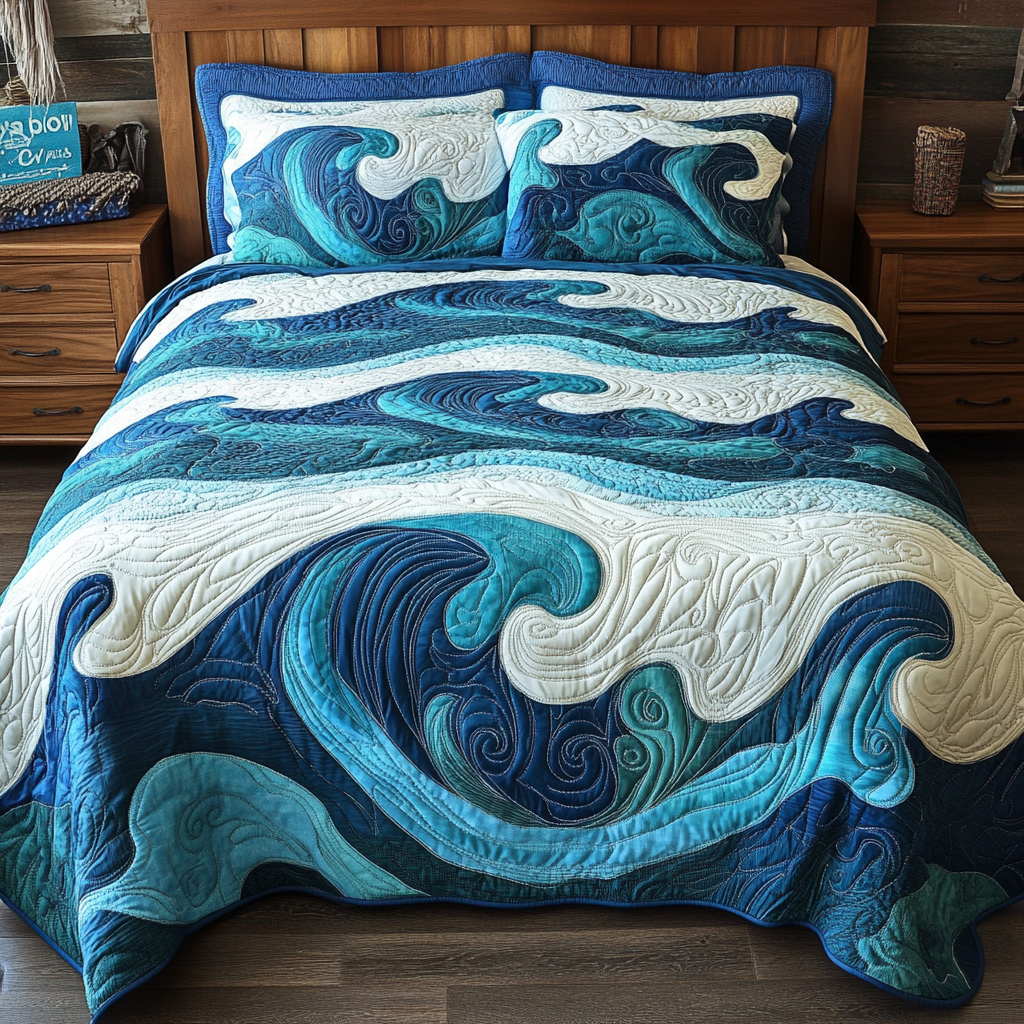 Sea Wave TAI111124181 Quilt Bedding Set