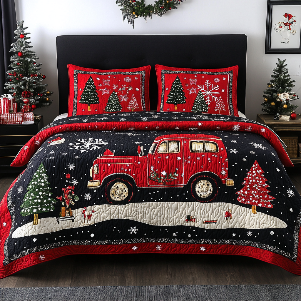 Christmas Truck TAI251124110 Quilt Bedding Set