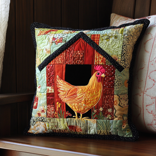 Chicken Coop DAI150125147 Quilted Pillow Case