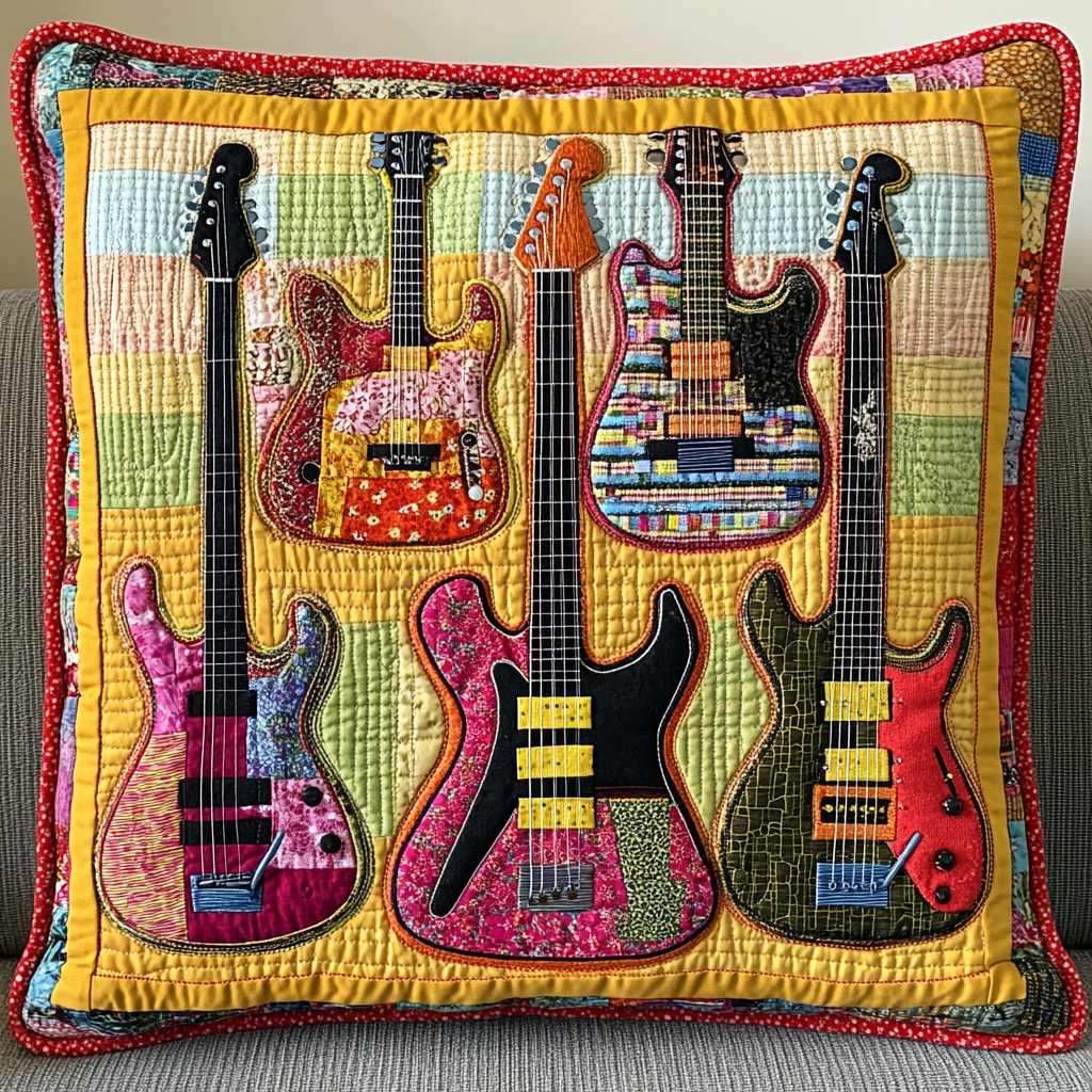 Guitar DAI301224191 Quilted Pillow Case