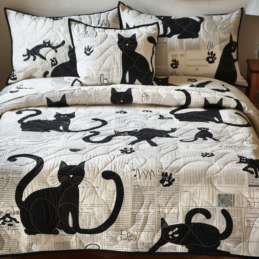 Black Cat TAI170724042 Quilt Bedding Set