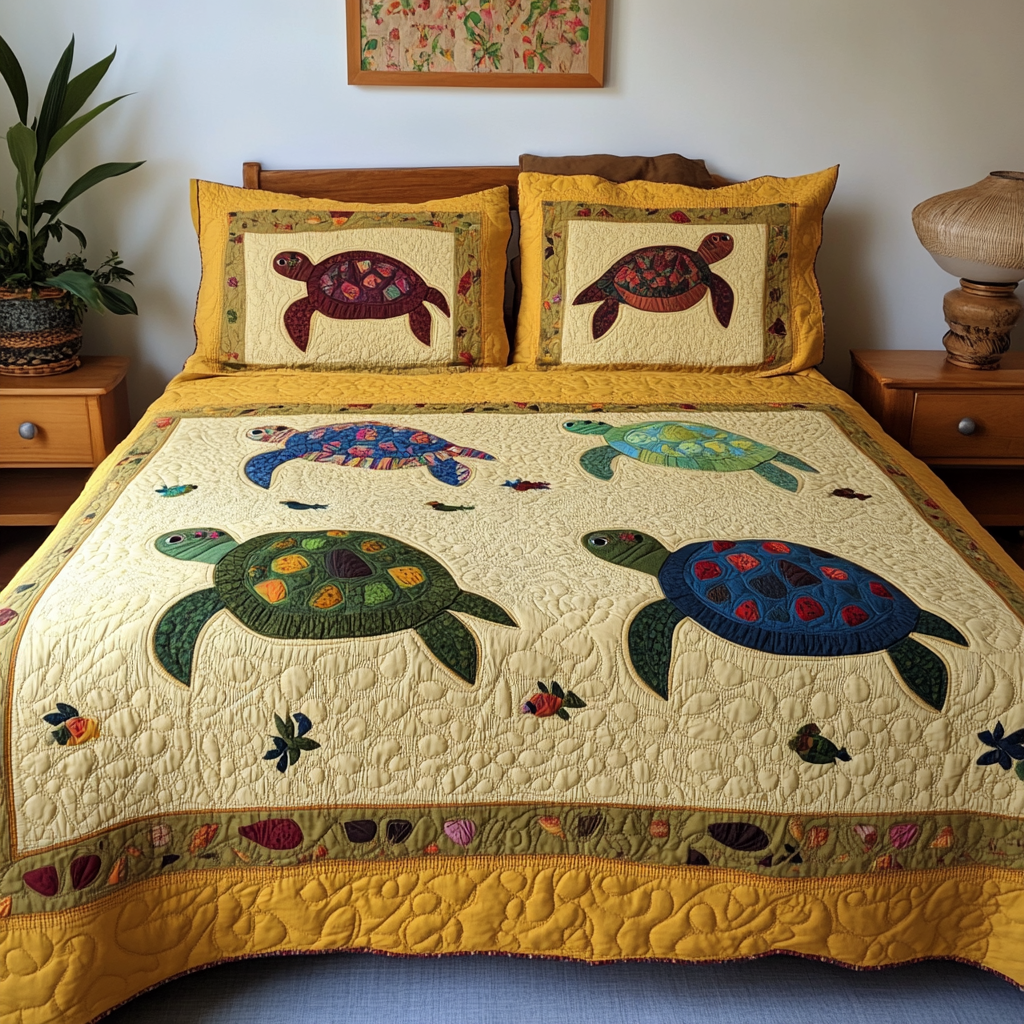 Turtle DAI280824085 Quilt Bedding Set