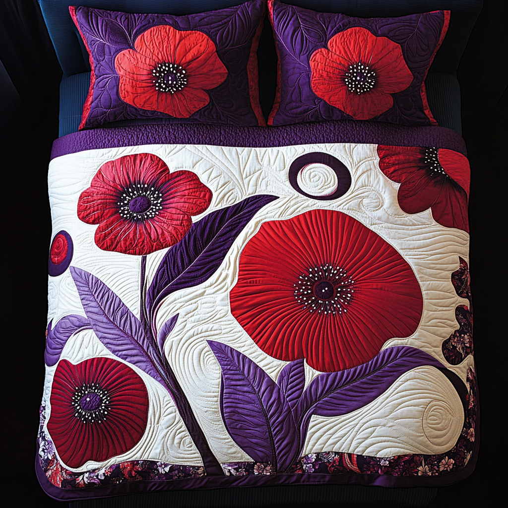 Poppy Flower DAI281124155 Quilt Bedding Set