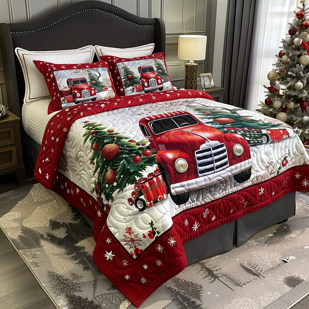 Christmas Truck TAI251124055 Quilt Bedding Set