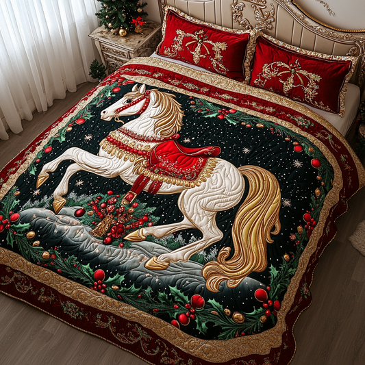 Christmas Carousel Horse TAI101224366 Quilt Bedding Set