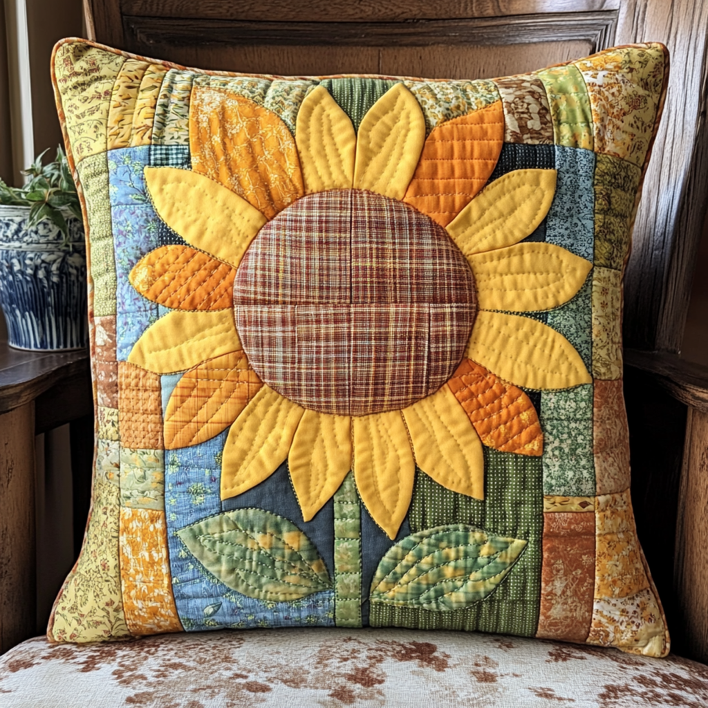 Sunflower TAI130824185 Quilted Pillow Case