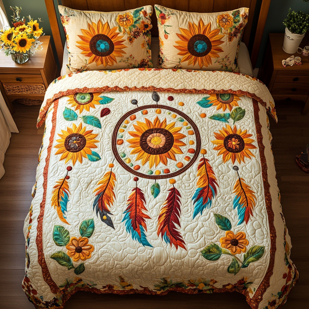 Sunflower Dreamcatcher DAI110225201 Quilt Bedding Set