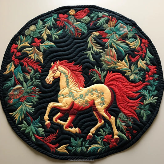 Horse TAI221223099 Quilted Round Mat