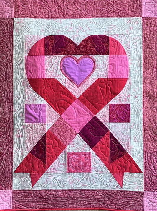 Heart Ribbon TAI101224116 Quilt Blanket