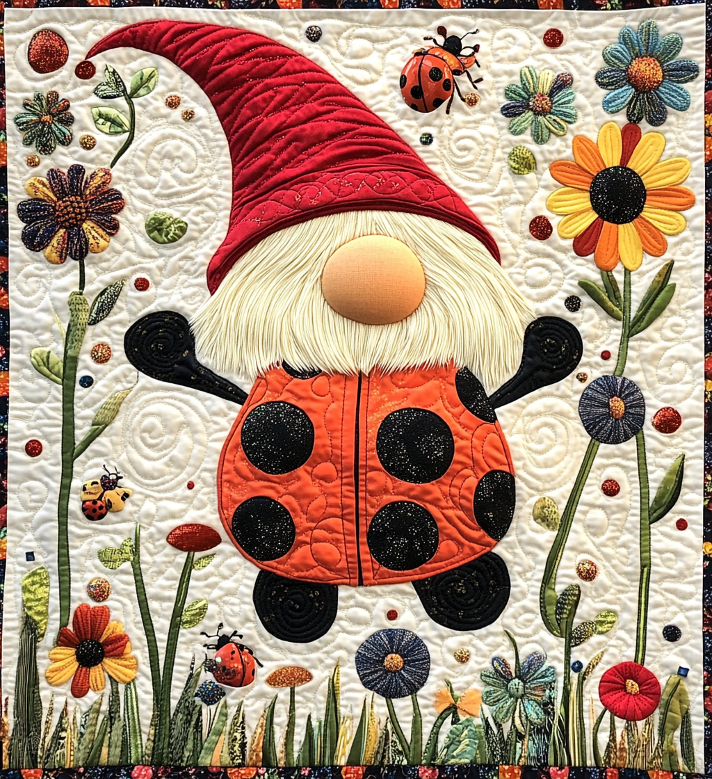 Ladybug Gnome DAI301224012 Quilt Blanket