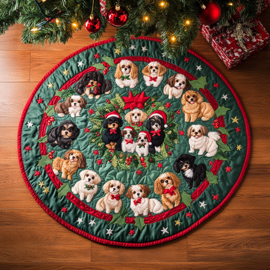 Shih Tzu TAI111124386 Quilted Tree Skirt