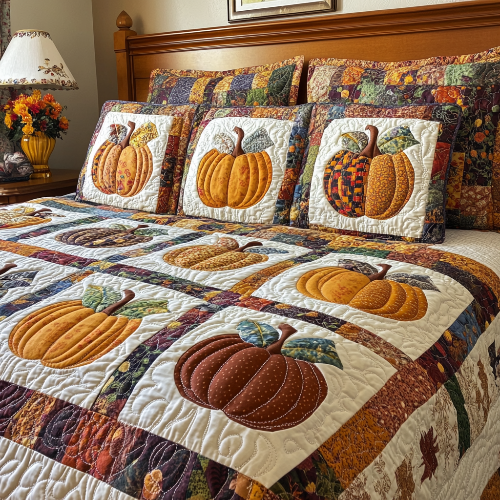 Pumpkin TAI021024222 Quilt Bedding Set