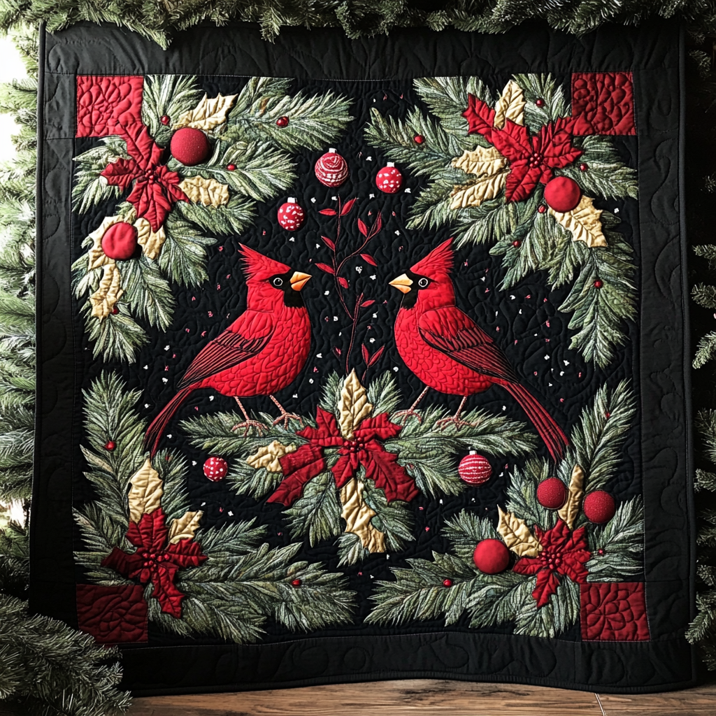 Christmas Cardinal TAI041024419 Quilt Blanket