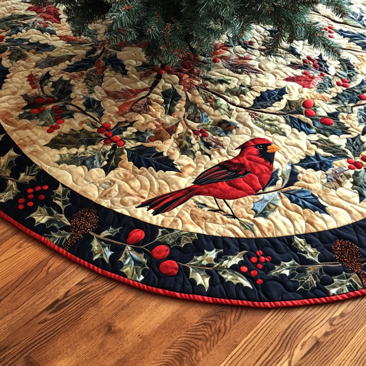 Christmas Cardinal TAI041024031 Quilted Tree Skirt