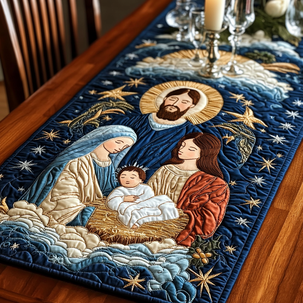 Nativity TAI111124319 Quilted Table Runner