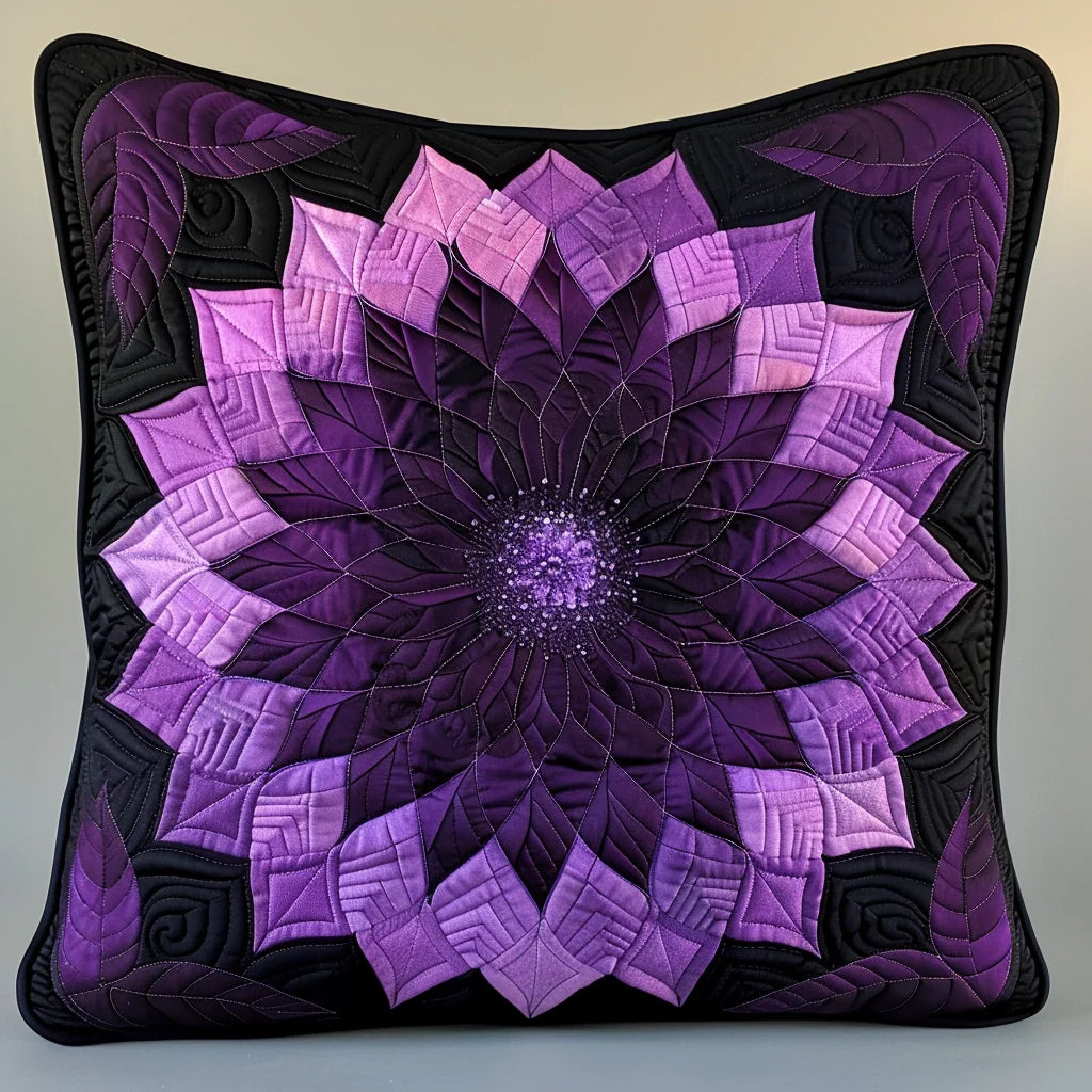 Purple Flower TAI240424174 Quilted Pillow Case