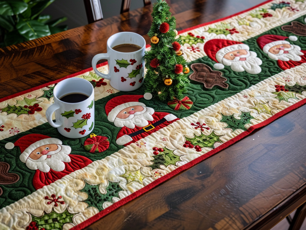 Christmas Santa TAI010824007 Quilted Table Runner