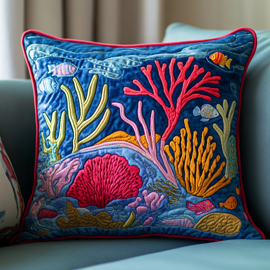 Coral Reef DAI150125156 Quilted Pillow Case