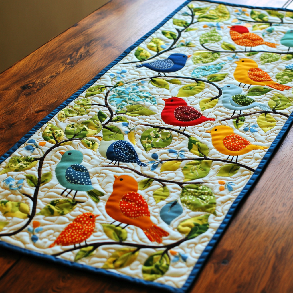 Birds TAI251124208 Quilted Table Runner