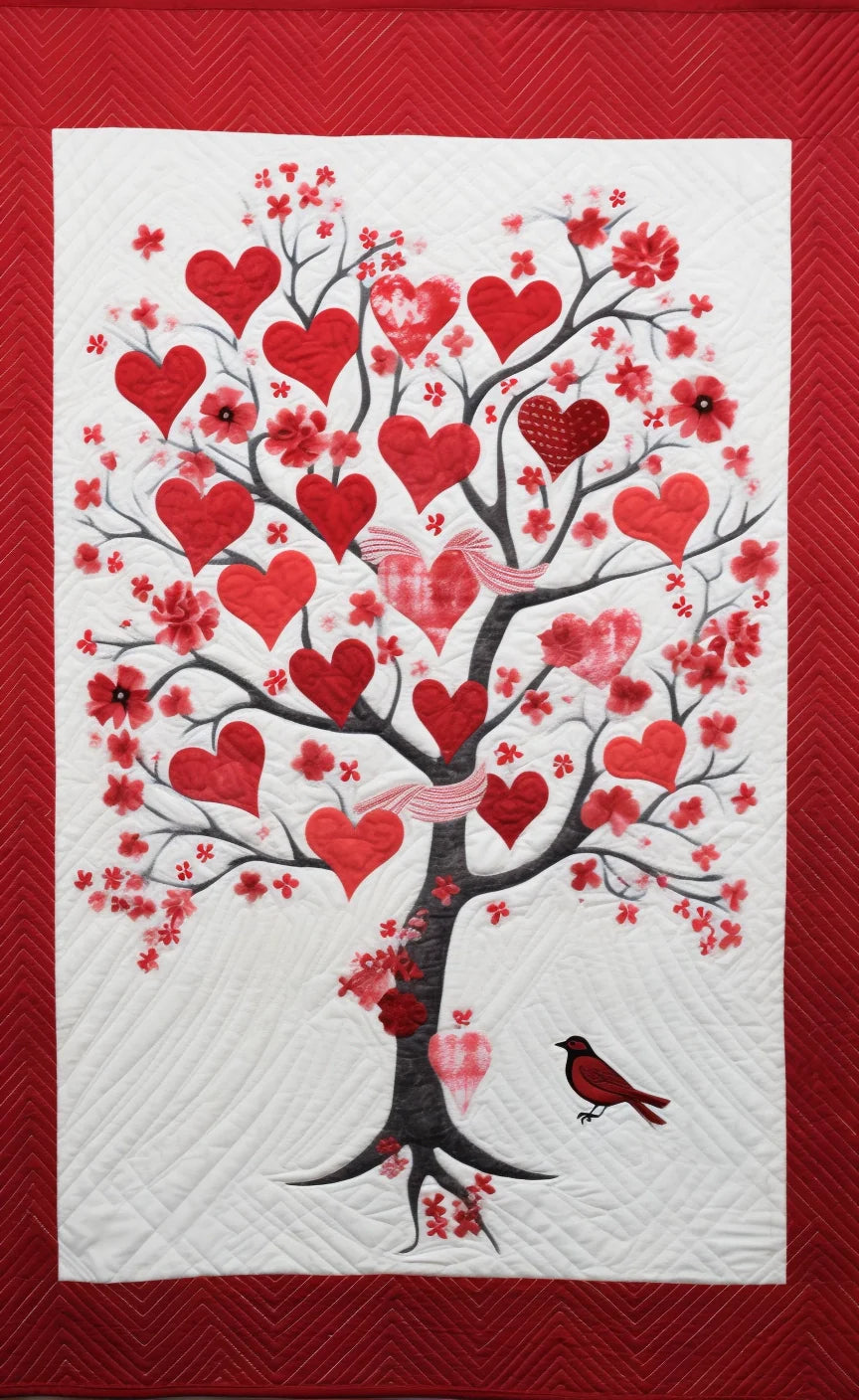 Heart Tree TAI260224403 Quilted Table Runner