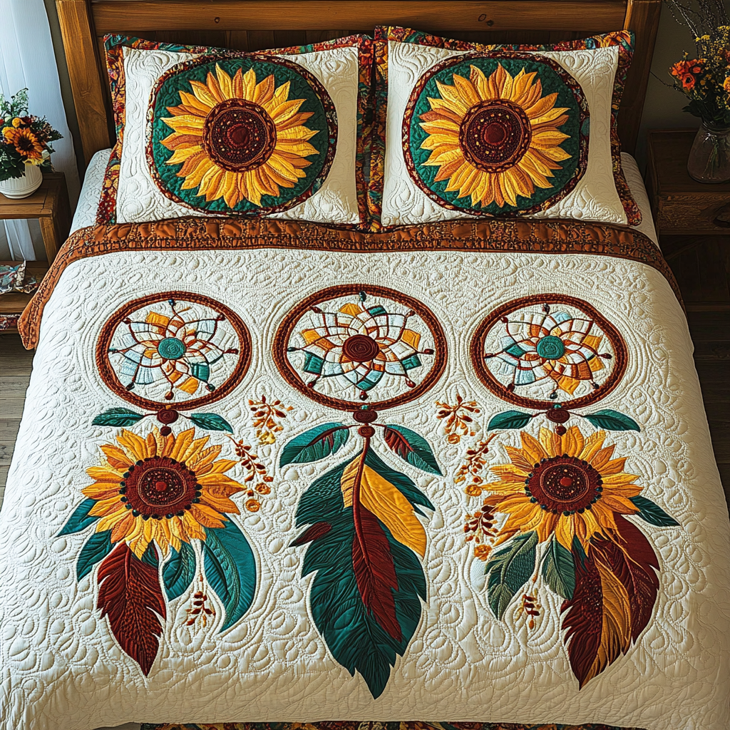 Sunflower Dreamcatcher DAI110225207 Quilt Bedding Set