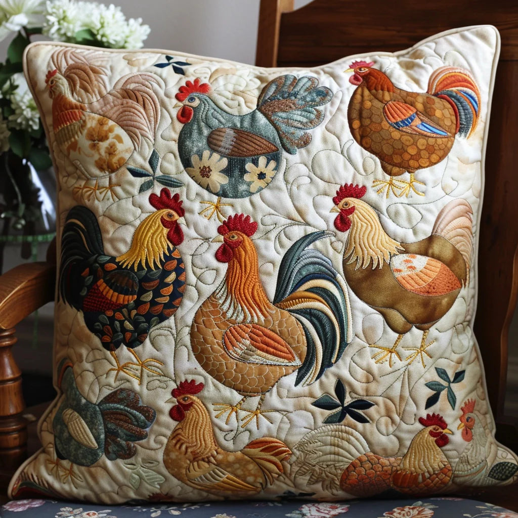 Chicken TAI240424255 Quilted Pillow Case