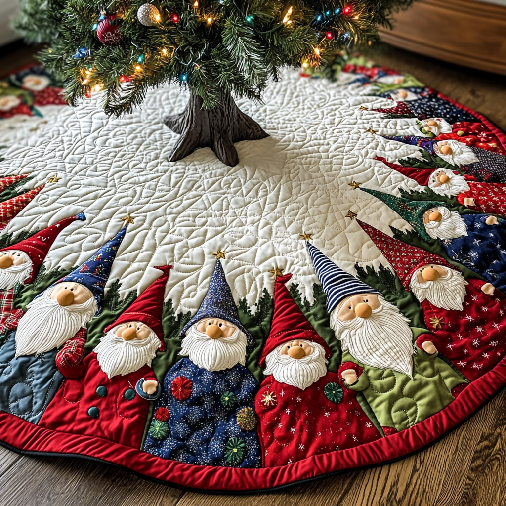 Christmas Gnome TAI021024081 Quilted Tree Skirt