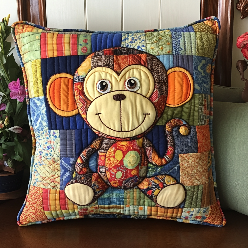 Monkey DAI150125133 Quilted Pillow Case