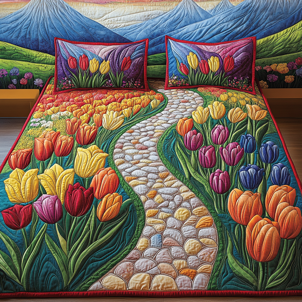 Tulip Garden DAI190225169 Quilt Bedding Set