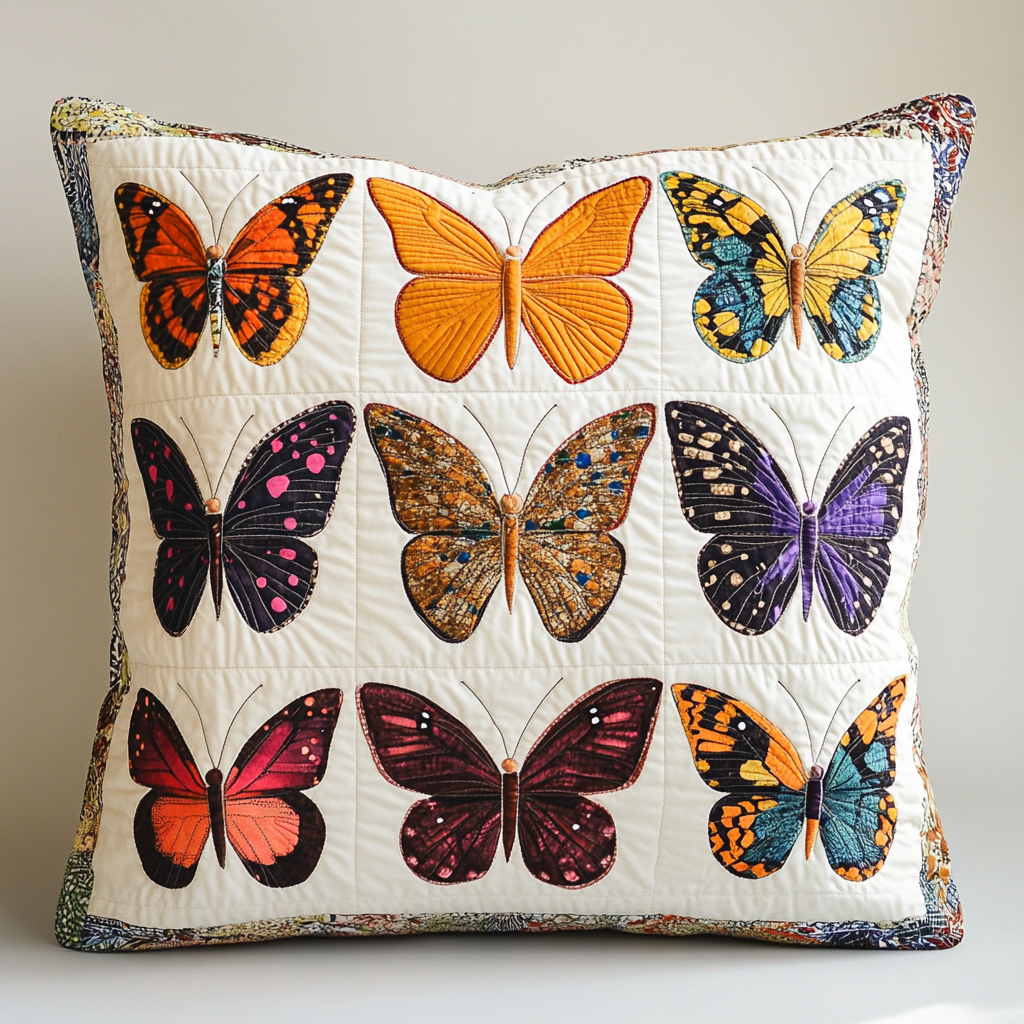 Butterfly TAI130824158 Quilted Pillow Case