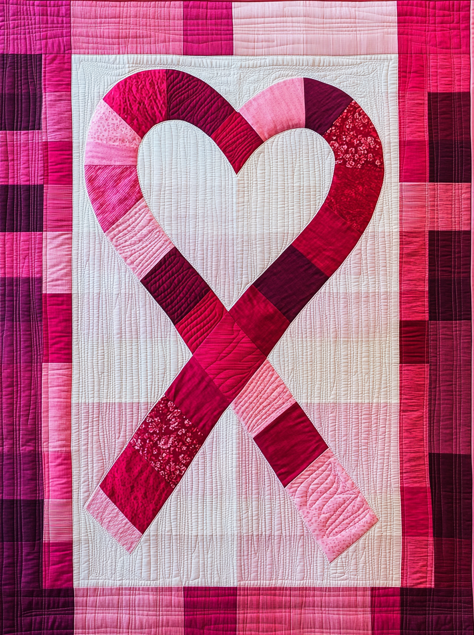 Heart Ribbon TAI101224115 Quilt Blanket