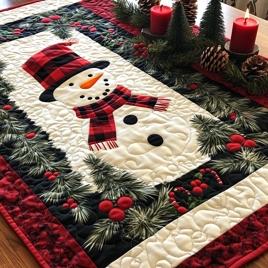 Christmas Snowman TAI111124355 Quilted Table Runner