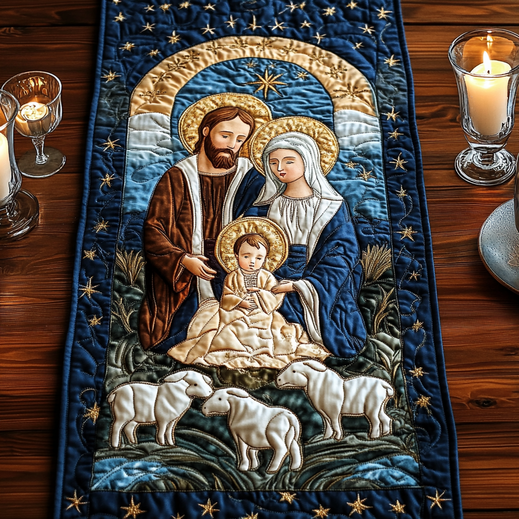 Nativity TAI111124322 Quilted Table Runner