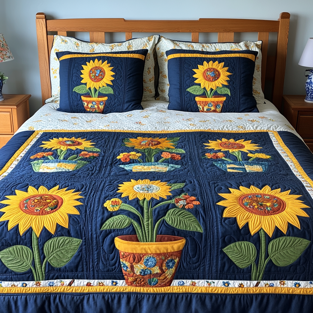 Sunflower DAI280824003 Quilt Bedding Set