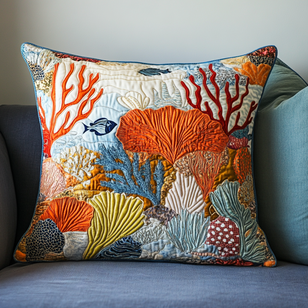 Coral Reef DAI150125155 Quilted Pillow Case