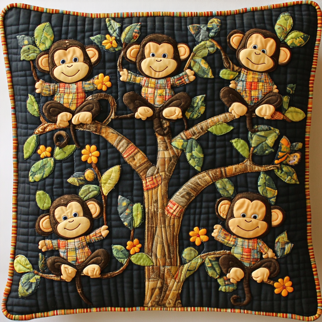 Monkey DAI150125137 Quilted Pillow Case