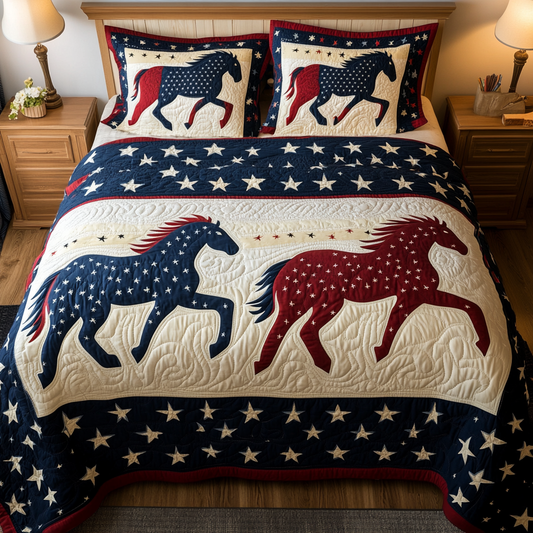 Patriotic Horse DAI280824296 Quilt Bedding Set