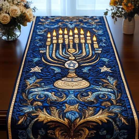 Jewish Hanukkah TAI091024395 Quilted Table Runner