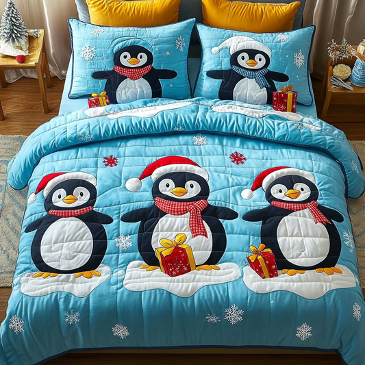 Christmas Penguin TAI201124317 Quilt Bedding Set