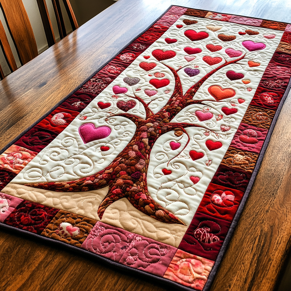 Tree Of Hearts DAI301224283 Quilted Table Runner