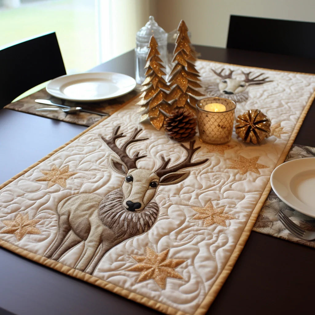 Deer TAI060123125 Quilted Table Runner